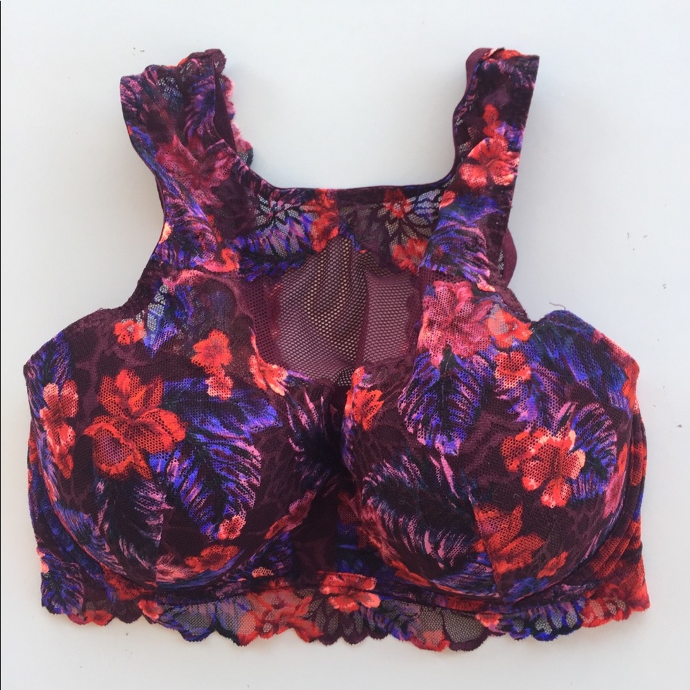 Pink Victoria Secret Floral Lace Bralette DD